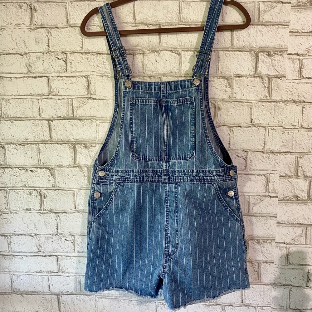 Madewell pinyon short overalls pinstripe - Picture 3 of 13